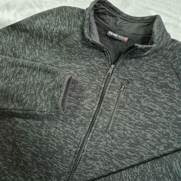 Swiss Tech Other - Swiss Tech Windbreaker Jacket Mens 3XL Gray Fleece Lined Full Zip Soft Shell